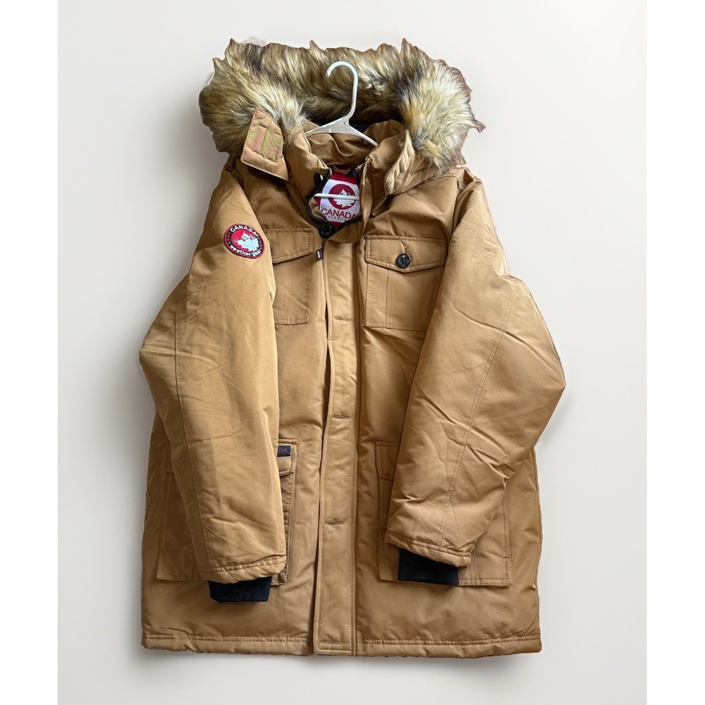 Canada Weather Gear Jacket Parka Adult XL Brown Faux Fur Hood Coat Excellent